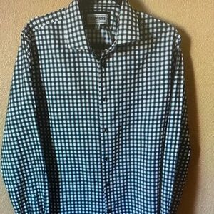 Express Men's Checkered Black and White Shirt